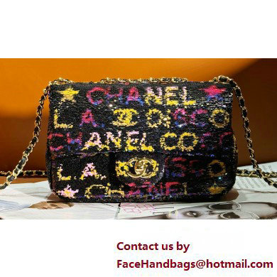 Chanel Sequins  &  Gold Tone Metal Small Flap Bag AS4561 Black, Yellow, Pink  &  Blue 2025